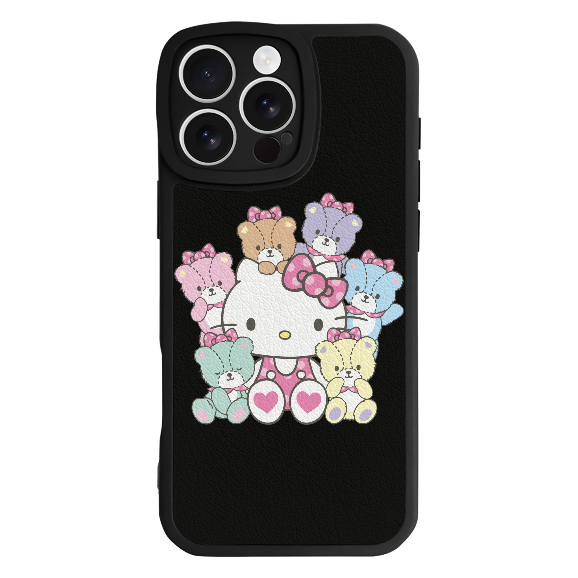 （画像用） Hello Kitty ハローキティ 【iPhone 16シリーズ対応】シリコンスマホケース（レザー調） 材質：シリコン